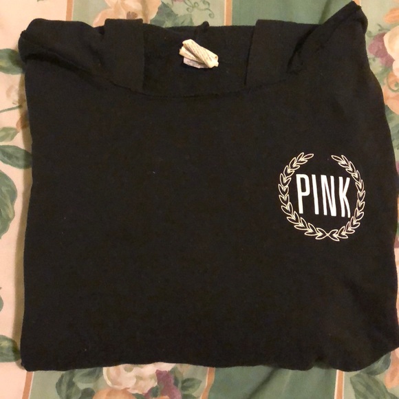 PINK Victoria's Secret Tops - PINK Victoria’s Secret Black Pullover Hoodie